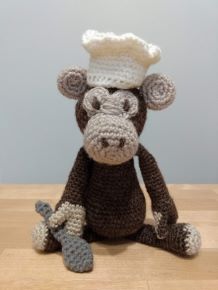 Crocheted Chimp Chef