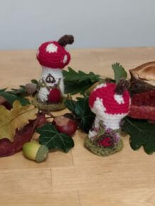Crocheted Magical Fairy Toadstool Houses