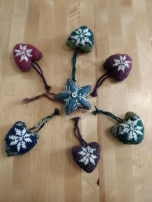 Scandinavian Style Heart Christmas Decorations